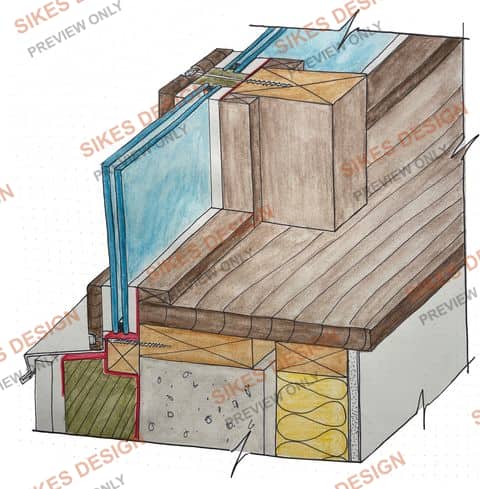 VIG Structural-Post Glazing — Isometric at Concrete Base — watermarked preview