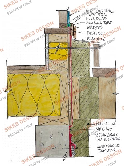 VIG Glazing — Full Wall Section, Roof to Below-Grade — watermarked preview