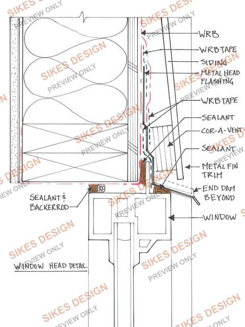Window Head Detail at Metal Siding — watermarked preview