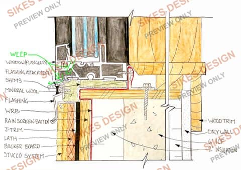 Flangeless Window Head/Sill at Stucco over ICF — watermarked preview