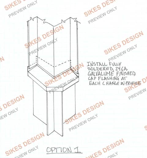 Outside Corner Cap Flashing Detail — watermarked preview
