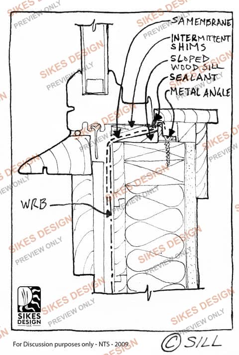 Window Sill — SA Membrane and Sloped Wood Sill — watermarked preview