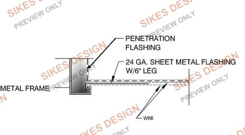Penetration Flashing at Metal Door Frame — watermarked preview