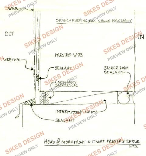 Head at Storefront Without Prestrip — Repair Detail — watermarked preview