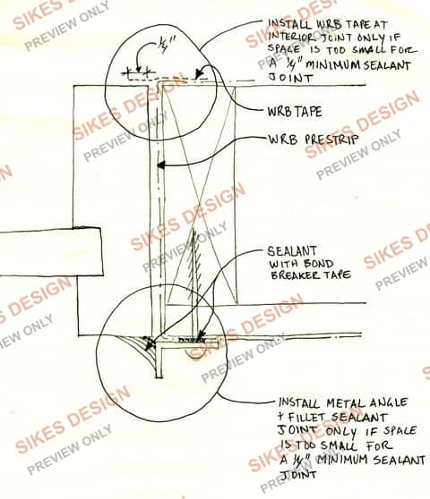 Jamb at Storefront — WRB Tape and Sealant Options — watermarked preview
