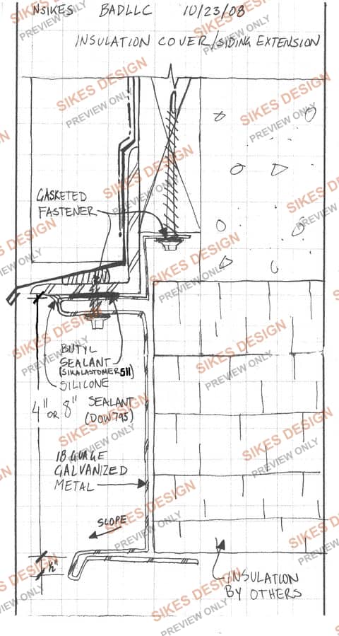 Insulation Cover / Siding Extension Detail — watermarked preview