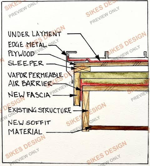 Eave / Rake Retrofit Detail — New Fascia & Soffit — watermarked preview